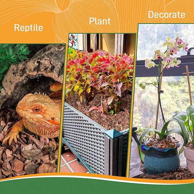 2qt Orchid Bark Horticultural Grade- Natural Mulch for Potted Plants, Root Development of Orchid Plants and Garden Soil Amendment Mix