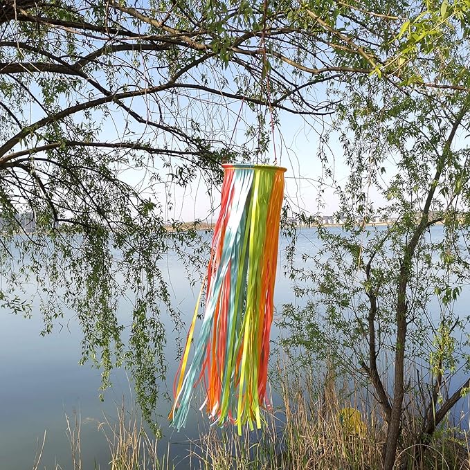 Satin Ribbon Windsock Streamer, Outdoor Decorations for Your Patio, Garden, Yard, Dock and Camper, 41-Inch, WS41-D-HHLL