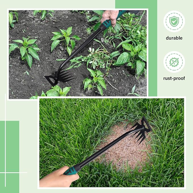 3 Pcs Weed Puller Tool Gardening Hand Weeder Tools, 5/6/11 Teeth Portable Weeder Tool Weeding Tool Dual Purpose Weed Puller, for Yard Farm Garden Cultivating Weeding Planting