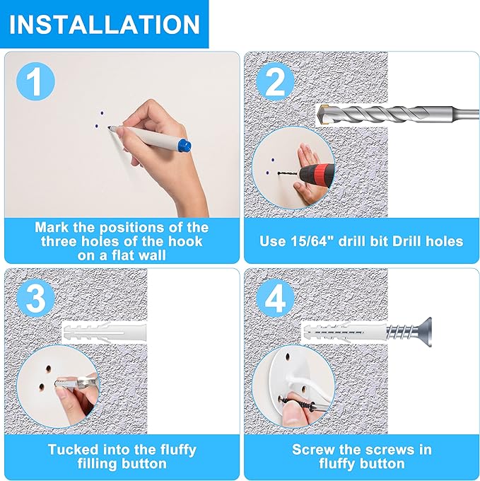 Ceiling Hooks for Hanging Plants - Metal Plant Bracket Iron Wall Mount Lanterns Hangers for Hanging Bird Feeders, Lanterns, Wind Chimes, Planters, Outdoor Decoration Hooks (White 4pcs)