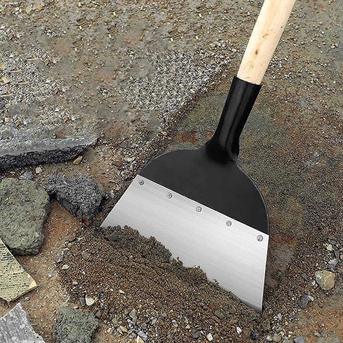 Garden Shovel Snow Shovel Multi-Functional Steel Flat Shovel Garden Spade Cleaning Scraper Garden Tool Ice Scraper Ice Chopper 8.3in/21cm