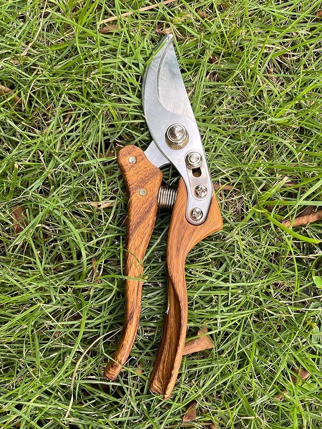 Branch Trimmer, Japanese Bonsai Trimming Scissors, Garden Clippers Handheld, Ergonomic Gardening Tools, Floral Shears Gardening Set, Garden Pruners Farming Tools (Wood Silver)