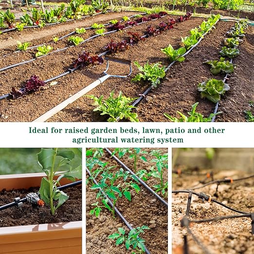 1/4 Inch Drip Irrigation Fittings Kit:200 Pieces Drip Irrigation Parts with Sharp End for 1/4" Drip Tubing Barbed Connectors for Home Garden 85 Couplings 60 Tees 20 Elbows 25 Plugs 10 Crosses