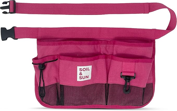 Soil & Sun Garden Tool Belt for Women, Tool Apron, Utility Belt Women, Teacher, Canvas Waist Apron with Pockets,Garden Aprons