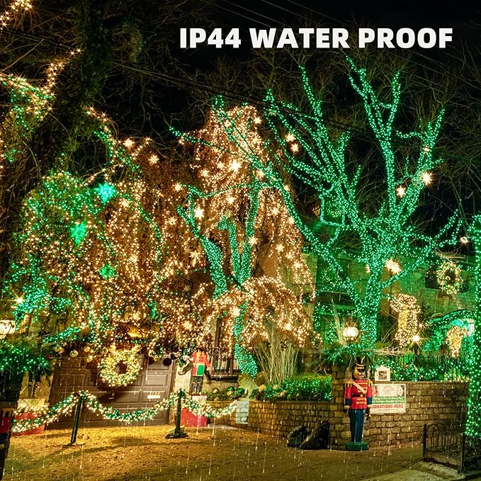 TW SHINE Green St. Patrick's Day Lights, 2 Pack Total 40FT 200 Count Incandescent Christmas Mini String Lights, Waterproof Decorations for Outdoor Indoor Xmas Tree Patio Home Party Yard Decor
