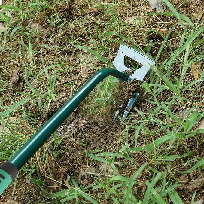 Weeding Artifact Uprooting Weeding Tool Claw Gloves Kit, 6 Teeth Dual Purpose Weed Puller, for Yard Farm Gardening Cultivating Loosening Weeding Mulching Planting Steel Hand Weeder