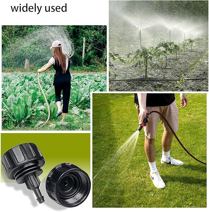 6 Pack Drip Irrigation Hose Connectors, 1/4 Inch Drip Irrigation Tubing to Faucet/Garden Hose Adapter, 3/4 to 1/4 inch Drip Irrigation Tubing Connectors, 1/4 Inch Drip Irrigation Garden Hose Adapter