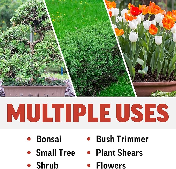 Piranha Pruner Trimming Scissors Garden Shears, Plant Trimmers, Gardening Hand Tools, Straight Titanium Blade