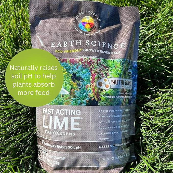 Earth Science Fast Acting Lime - (5lb) Instantly Raise pH of Soil & Reduce Nutrient Runoff for Improved Growth & Color - Long Lasting Lawn Care with Calcium
