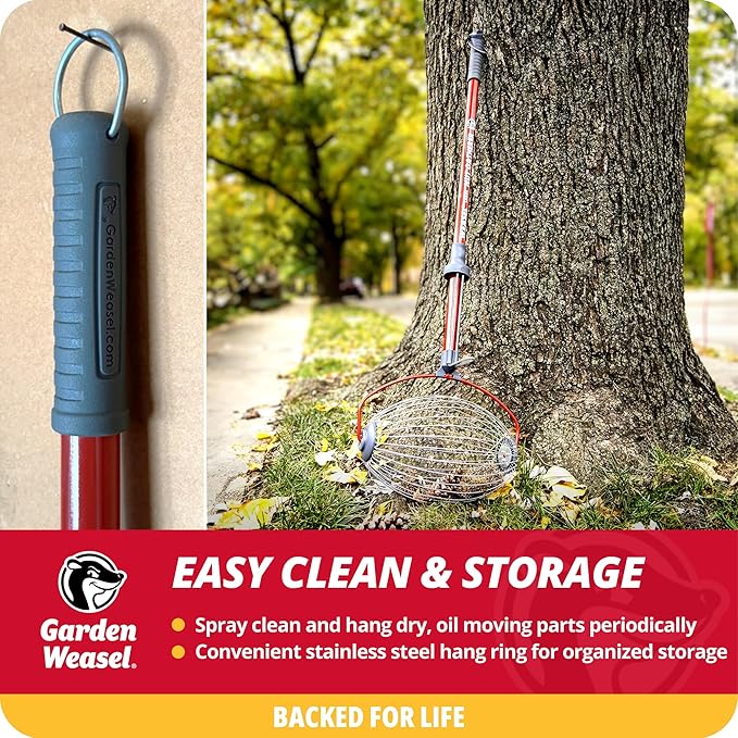 Garden Weasel Nut Gatherer - Large Cage | Pick Up Walnuts, Small Apples, Citrus Fruits, Tennis Balls | Nut Collector and Picker Upper Roller with Cage Spreader | 95404
