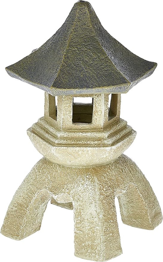 Design Toscano Asian Decor Pagoda Lantern Indoor/Outdoor Statue, Giant, Fiberglass Cast Stone Resin, Two Tone Stone Finish