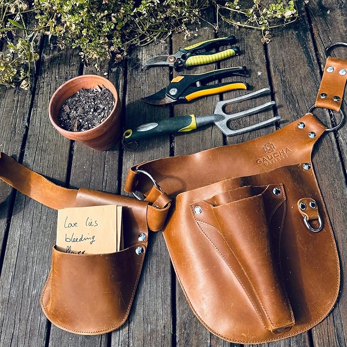 Leather Garden Tool Belt - Gardening gifts for women- Utility belt - Garden Tools Organizer Holster Pouch -Gift for Gardeners and Florists