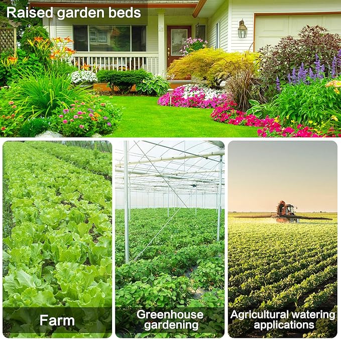 120 Pack Drip Irrigation Fittings Kit - Barbed Connectors for 1/4" Tubing,Includes 50 Couplings,40 Tees, 20 Elbows and 10 End Plugs for Drip or Sprinkler Systems