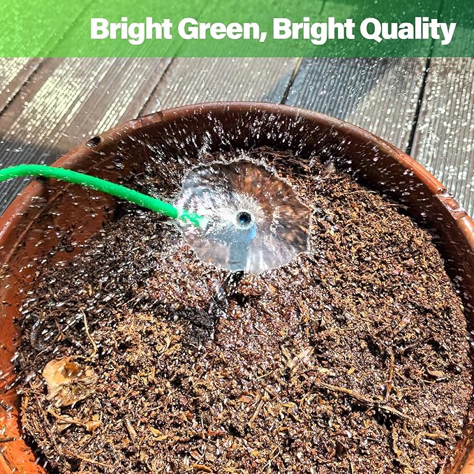 1/4 INCH Drip Irrigation Tubing, 100 ft Roll Green Blank Distribution Hose Perfect for DIY Garden Irrigation System, Hydroponics, Misting Tubing