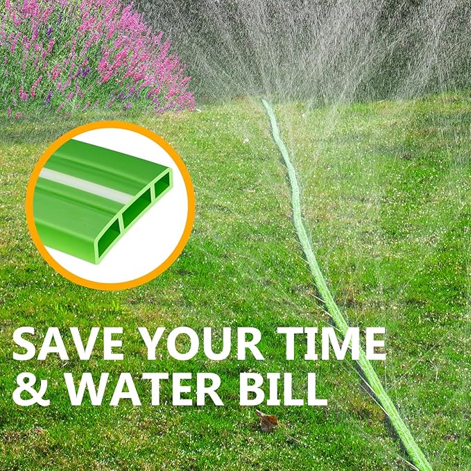 LAVEVE Sprinkler Soaker Hose for Yard 15 FT, Heavy Duty Garden Water Hoses with Stakes, Sprinklers System for Lawn, Flexible Drip Irrigation Tubing