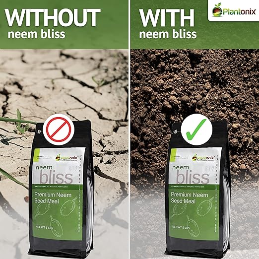 Neem Bliss (40lbs) - Organic Neem Meal Fertilizer for Plants - OMRI-Listed Neem Cake - Neem Seed Meal for Plants - Neem Fertilizer for Plants - Organic Fertilizer for Plants, Lawns, & Gardening