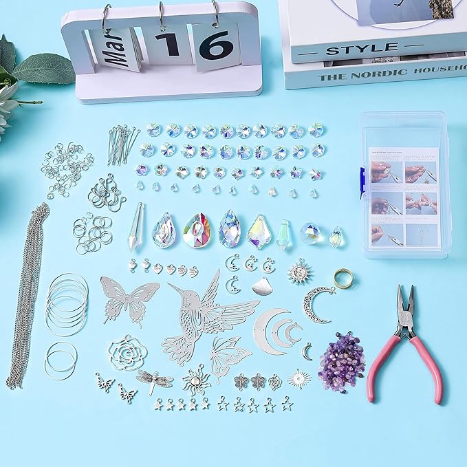 IcosaMro 420PCS Sun Catcher Arts and Crafts for Adults Crystal Suncatcher Crafts Kit for Adults Suncatchers DIY Making Supplies for Indoor Window Hanging, Outdoor Garden Decor Wedding Christmas