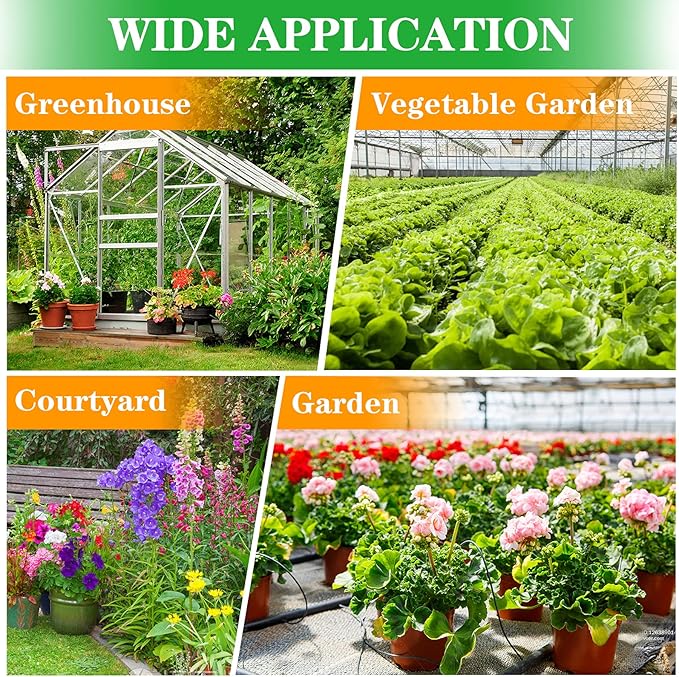 Drip Irrigation Fittings Kit for 1/2" Tubing, 36 Pieces 1/2 Inch Drip Line Connectors for Drip Sprinkler Systems - 12 Couplings, 8 Tees, 6 Elbows, 6 End Caps, 2 Cross connectors and 2 drip valves