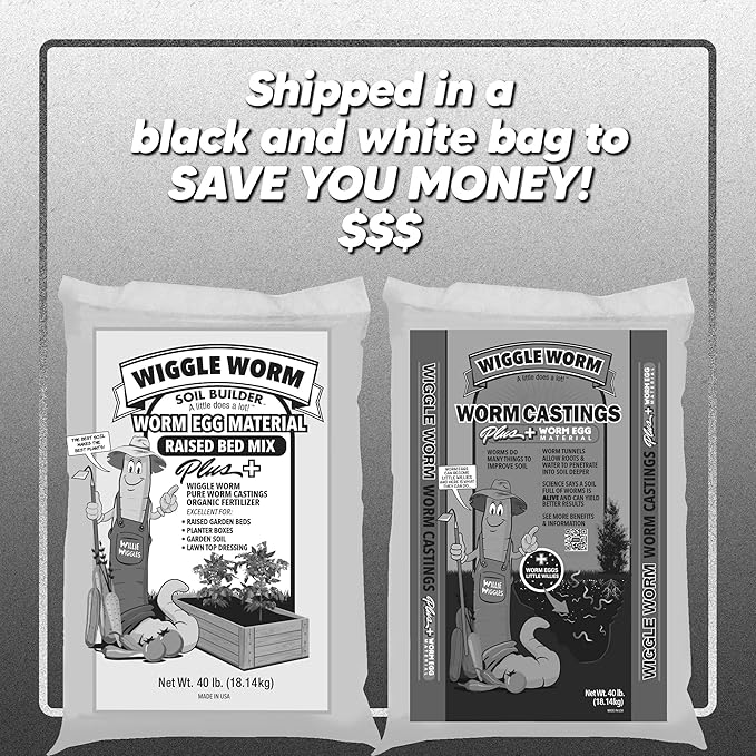 Combo Package - 4 Total 40-Pound Bags - Earthworm Egg Material Raised Bed Mix for Gardening/Planting (3 Count) and Worm Egg Material Soil Fertilizer (1 Count)
