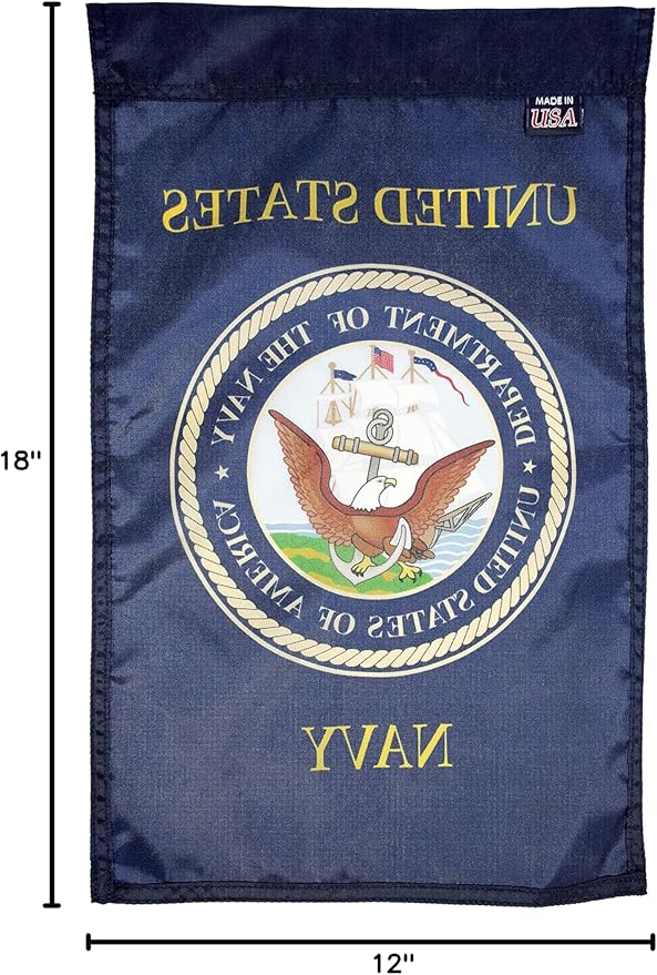 FlagSource U.S. Navy Nylon Garden Flag, Made in The USA, 18x12"