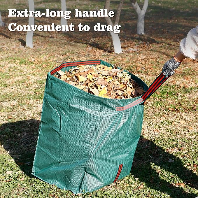 Leaf Collector Bags,Collapsible Yard Waste Bag 4-Pack,Large Yard Dustpan-Type Garden Bag,Reuseable Lawn and Leaf Bags,40 Gallons Garden Bags for Leaves Lawn Grass Clippings Parties,Laundry,Camping
