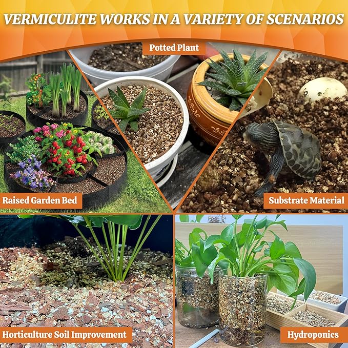 AVALUTION 29QT Vermiculite - Organic Vermiculite for Plants Horticultural Coarse Vermiculite Natural Soil Additive for Potted Plants Gardening Mushrooms Seed Starting