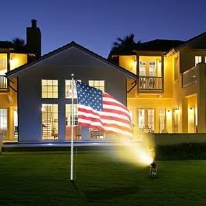 Outdoor Warm White Spot Lights, 3000K Landscape SpotLights, 12W IP65 Waterproof Garden Lights, Metal Case COB Lighting with Spiked Stand for Lawn Decorative Lamp (6 Pack)