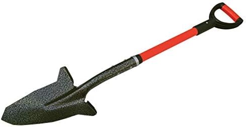 Gardening Shovel with Steel-Reinforced Fiberglass Handle, Cushioned D-Grip and Sharp, Hardened-Steel Blade, Award Winning Spade, Model SHFD3 Red