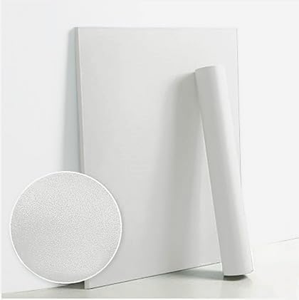 Dimoon 118''x23.6'' White Skin Peel and Stick Wallpaper Contact Paper Modern Self Adhesive Wall Paper Removable Renter Friendly Textured Solid Color Cabinet Vinyl Roll (118''x23.6'',White Skin)