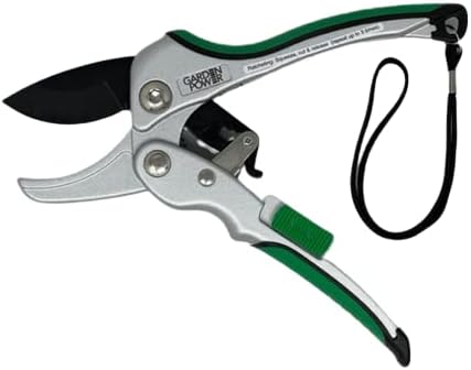 Premium Heavy Duty Ratchet Pruning Shears, Professional Hand Pruner Garden Tool, Ergonomic Grip, 8 Inch yard clippers, Quality Carbon Steel with Ratchet Mechanism, ideal for women, senior