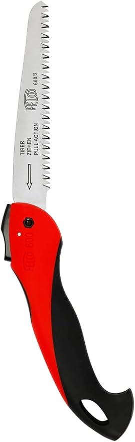Felco Folding Saw (F 600) - Classic Tree Pruning Saw with Pull-Stroke Action, Red