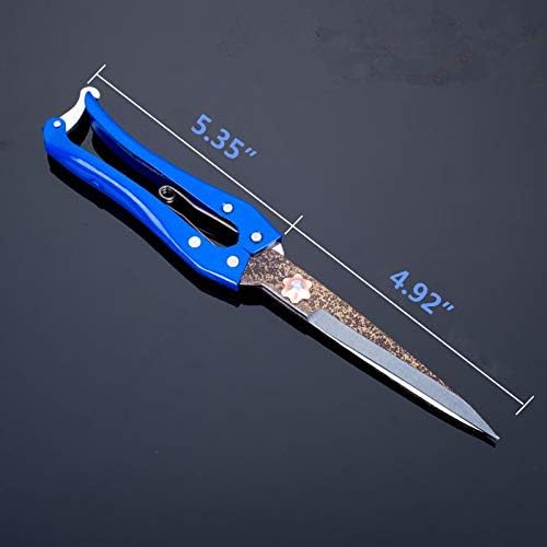 Grass Shear Sheep Shear Alpaca Shear - Coated Wear-Resistant Handle, Manganese Steel Double Blade, Strong Spring Suitable For Cattle And Sheep and Horse Hair Hand-Cut(Blue 10.2 inches)