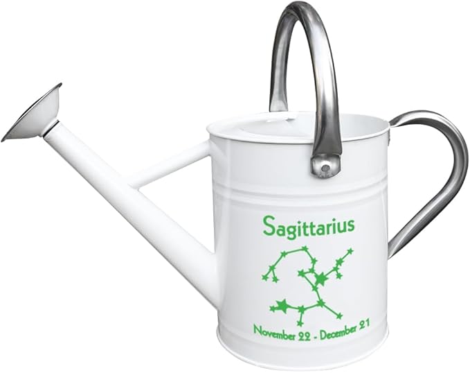 Metal Watering Can for Outdoor and Indoor Plants, Watering Can Decor, 1 Gallon (Sagittarius)