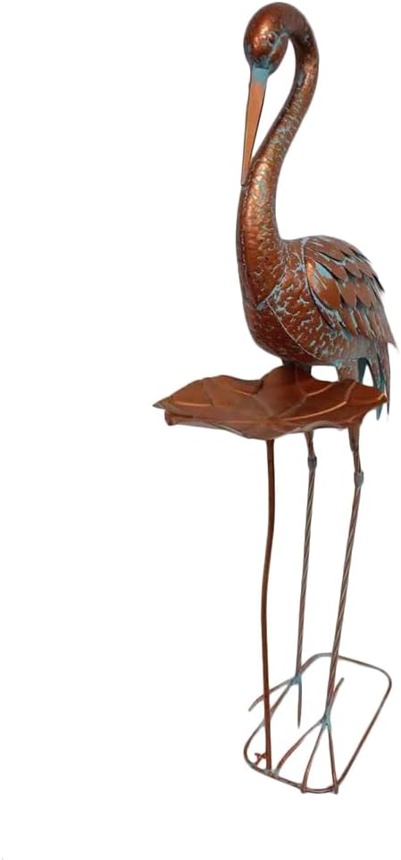Crane Statue Metal Crane Sculpture Garden Decoration Metal Yard Art for Patio Lawn Backyard Outdoor Decoration