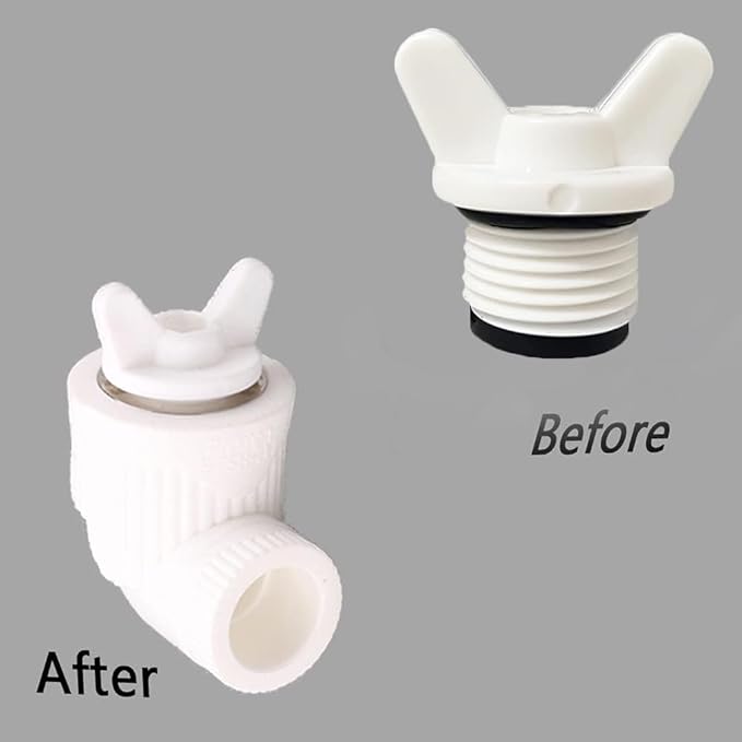 1/2” NPT Pipe Plug, Male Thread Pipe Caps and Plugs Fittings for Garden Irrigation Water Tubing Stopper, 5PCS, White,(3/4" ID)