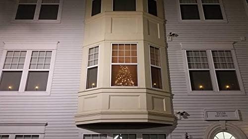 DRomance 9" Flameless Window Taper Candles Battery Operated with 8-Key Remote and Timer, 4 Pack White Christmas Holdiay Window Candles with Gold Holders, Suction Cups and AA Batteries Included