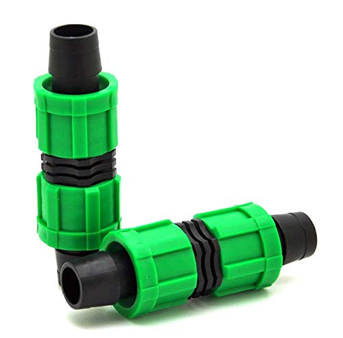 (10-Pack) Drip Irrigation Tubing Coupling - 1/2" Universal Perma Connector Barbed Locking Fitting - Fits All Brands 16-17mm Drip Tape AG Tubing (10, Coupling)