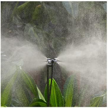 Drip Irrigation Misting Sprinkler Emitter on Spike Assembly, 9 Sets Micro Spray Mister with Stake and 1/4 inch Tubing for Cooling Humidification Nursery Landscape
