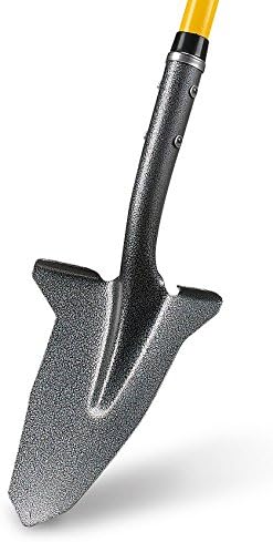 Gardening Shovel with Steel-Reinforced Fiberglass Handle, Cushioned D-Grip and Sharp, Hardened-Steel Blade, Award Winning Spade, Model SHFD3 Yellow