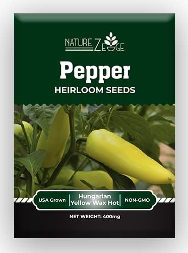 Hot Pepper Seeds for Planting, Cayenne, Hungarian Yellow, Jalapeno, Serrano, Habanero Orange, Heirloom Pepper Seeds Variety Pack, NonGMO