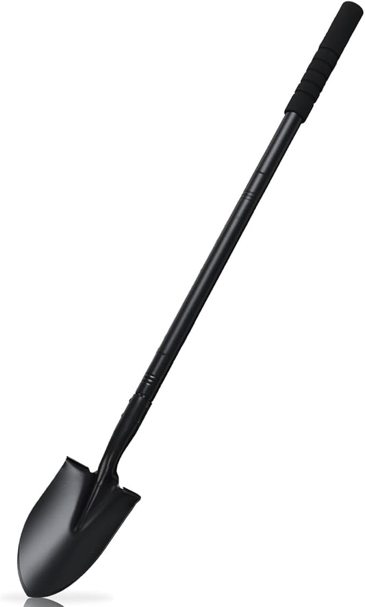 43.7Inches Spade Shovel Small Trench Shovel with Heavy Duty Steel Handle Garden Tools, Small Shovel for Digging Gardening Camping Yardwork Car Shovel, Black