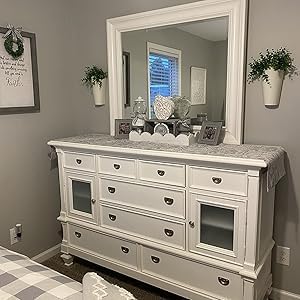 Dahey 2 Pack Galvanized Metal Wall Planter with Artificial Eucalyptus Farmhouse Style Hanging Wall Vase Planters Flowers Holder for Country Rustic Home Wall Decor,White