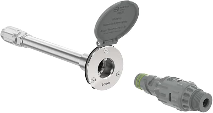 Aquor Wall Hydrant V1+ Frost-Free Outdoor Faucet with Quick-Connect and Anti-Siphon, 8 inch, Slate Gray Polymer