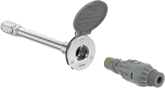 Aquor Wall Hydrant V1+ Frost-Free Outdoor Faucet with Quick-Connect and Anti-Siphon, 4 inch, Slate Gray Polymer