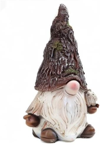 Leekung Garden Gnomes Statue Outdoor Decor,Gnomes Garden Decorations,Indoor gnome Figurine Woodstone Color for Home Decoration