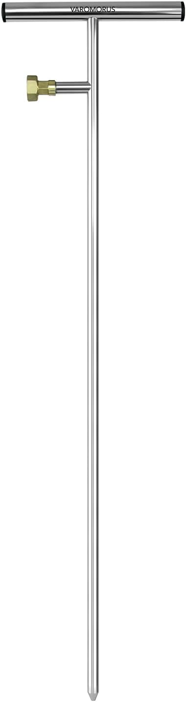 Varomorus Stainless Steel Deep Root Feeder for Tree Watering Spike Tool Irrigation for Outdoor Plants System Wand T-Handle One-Piece