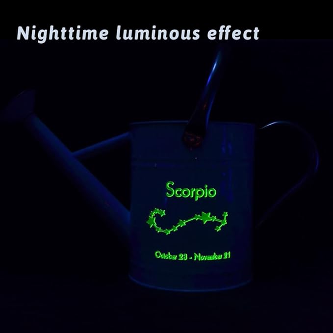 Metal Watering Can for Outdoor and Indoor Plants, Watering Can Decor, 1 Gallon (Scorpio)