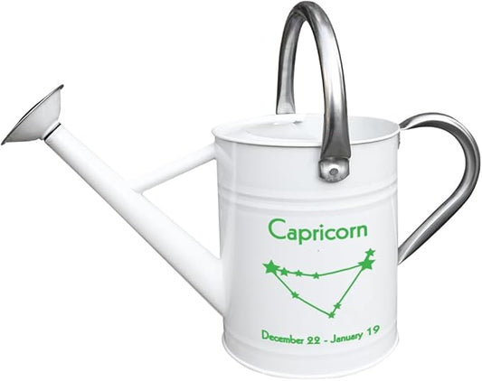 Metal Watering Can for Outdoor and Indoor Plants, Watering Can Decor, 1 Gallon (Capricorn)