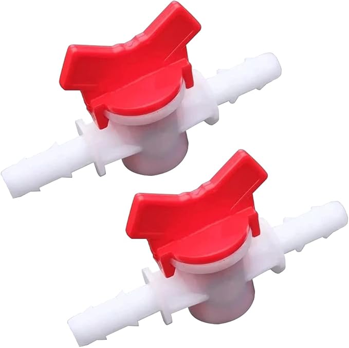 1/2“ Hose Barbed Ball Valve Drip Irrigation Ball Valve Shut Off Switch for Drip Irrigation and Aquariums（Pack of 2）