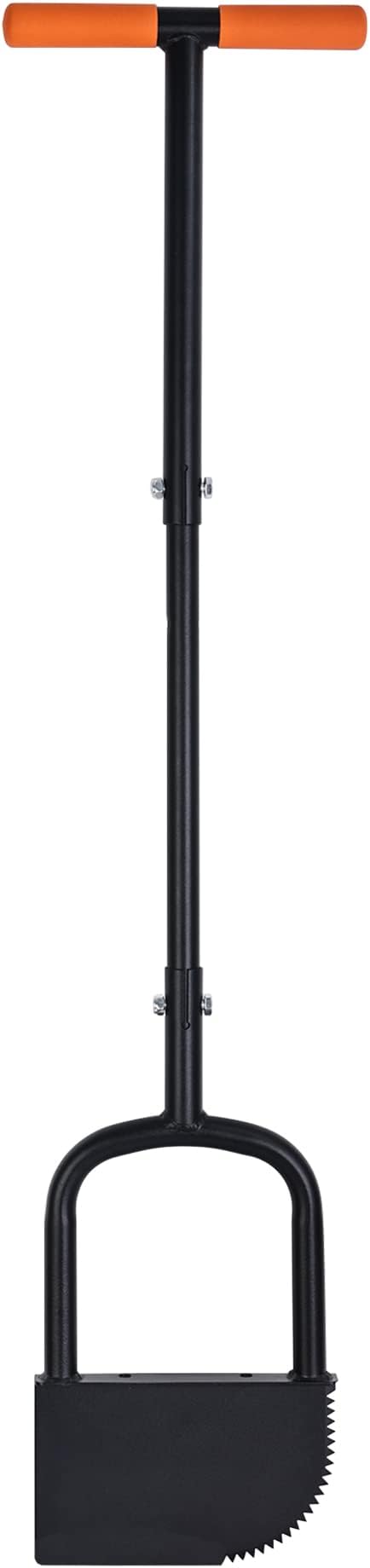 Height Adjustable Garden Edger Tool, Hand Steel Edger, Half Moon Lawn Edger, Saw-Tooth with Very Sharp Blade Manual Edger